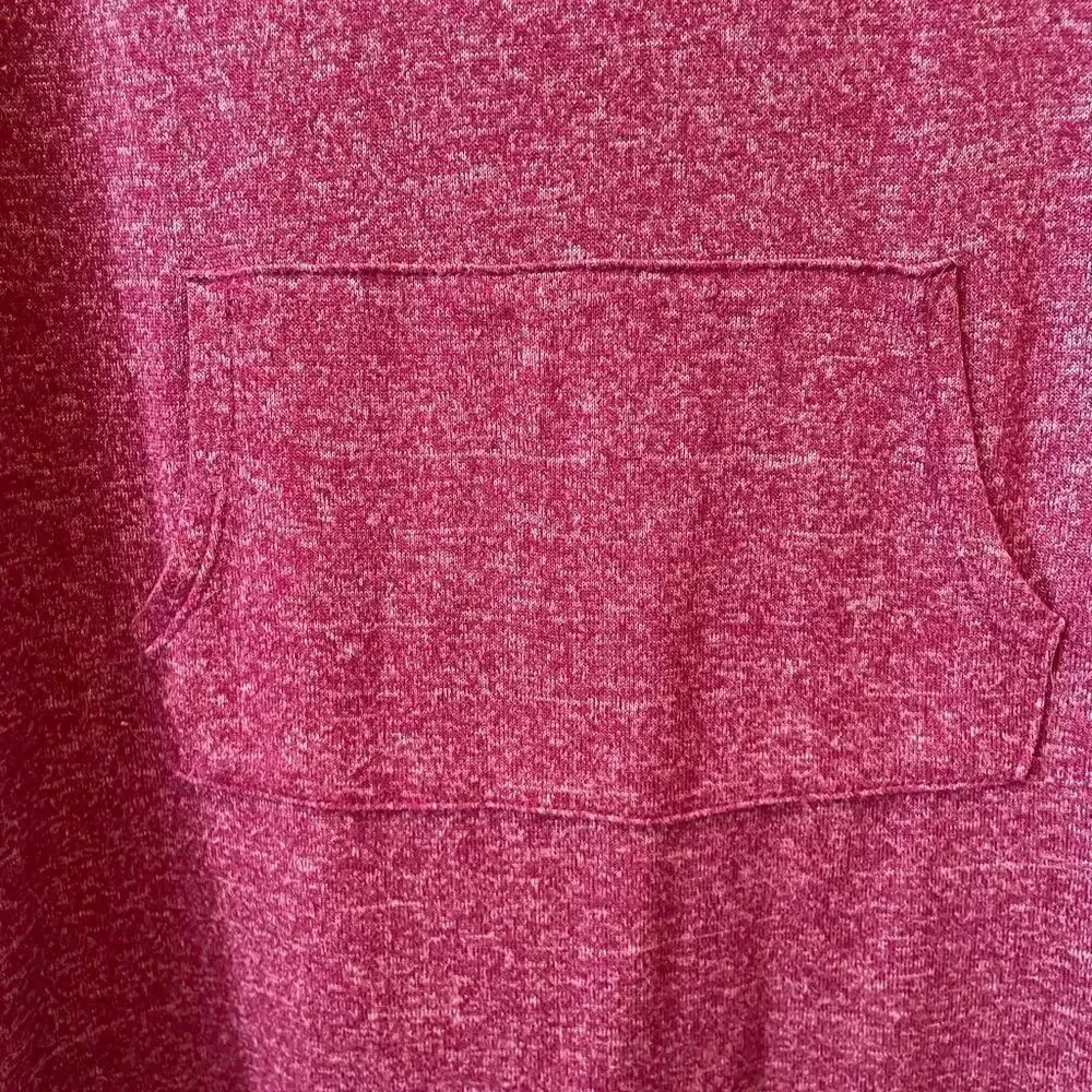 Justice Burgundy Knit Top with Hood Size 18-20